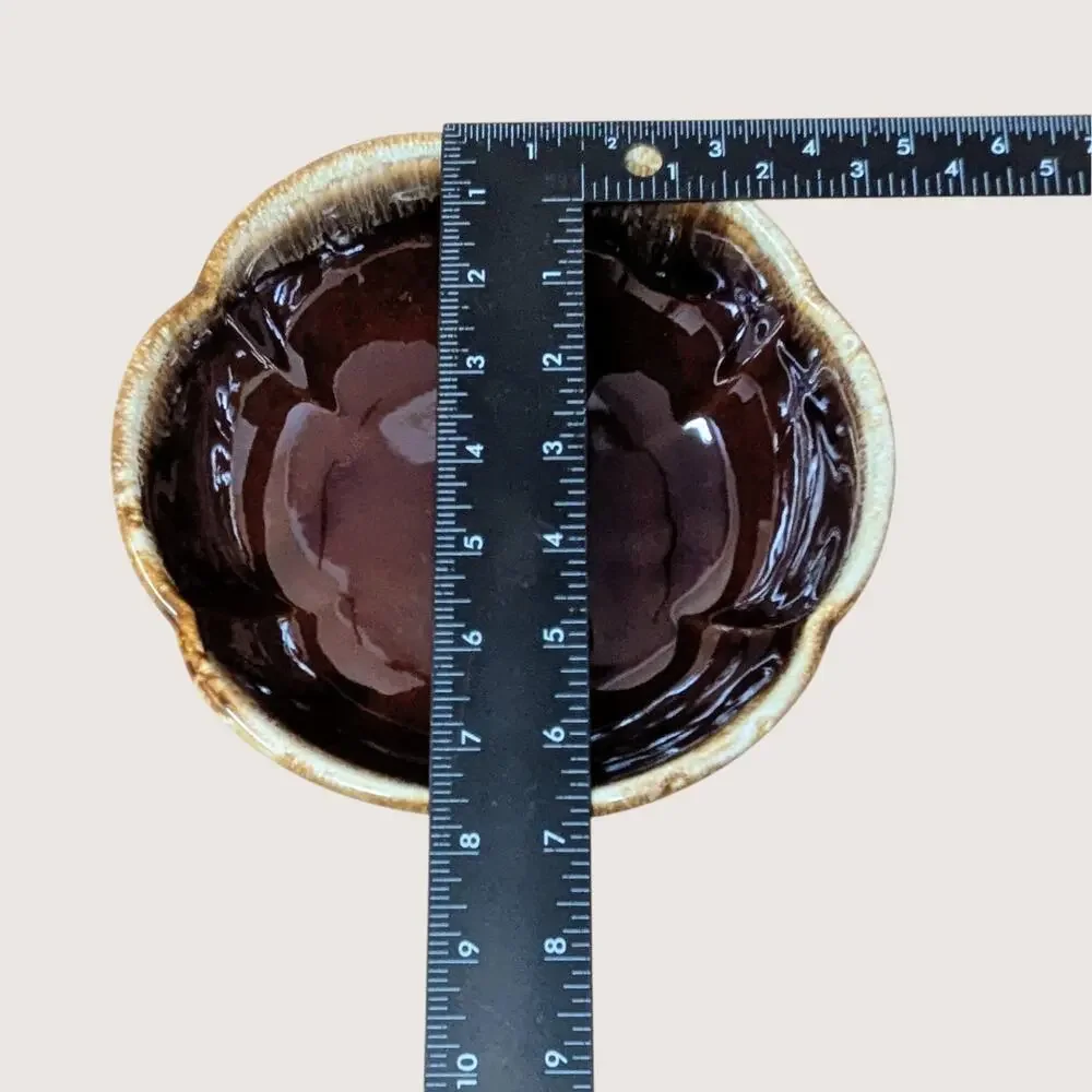 1970s McCoy Pottery Brown Drip Fluted Bowl